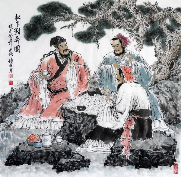对弈图（70X70cm）