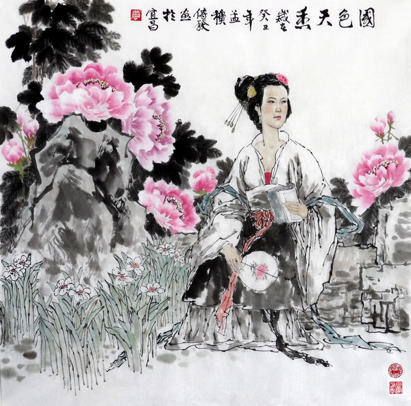 国色天香（70X70cm）