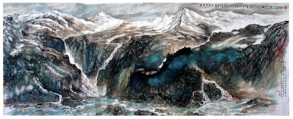 王善樵《雅鲁藏布江》70x178cm