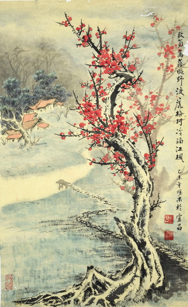 魏明果《落梅村冷隔江枫》80X50