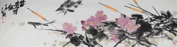 鞠占圃《富贵有余》180x49cm