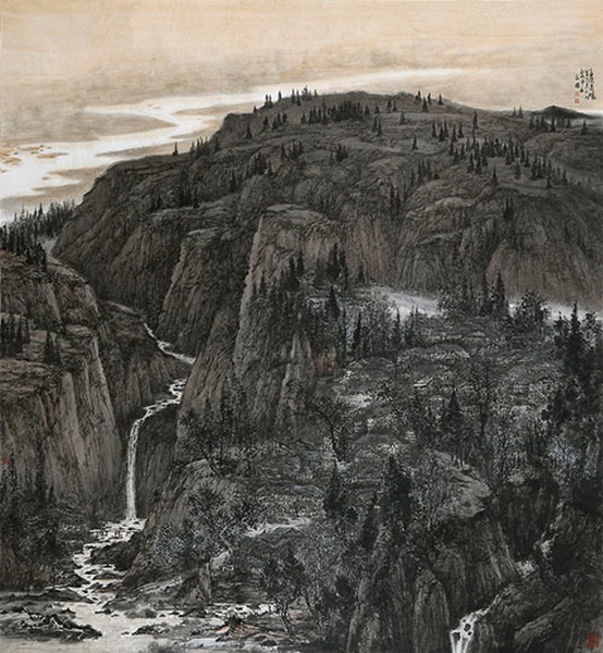 鞠占圃《高原晨曦》200x200cm