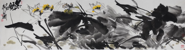 鞠占圃《花鸟7》180x49cm