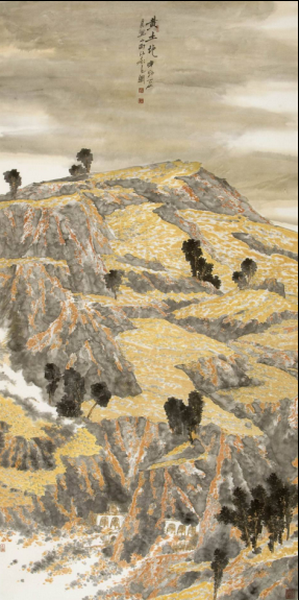鞠占圃《山水》68x136cm4