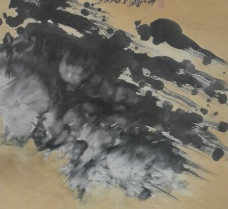 鞠占圃《山水》68x136cm12