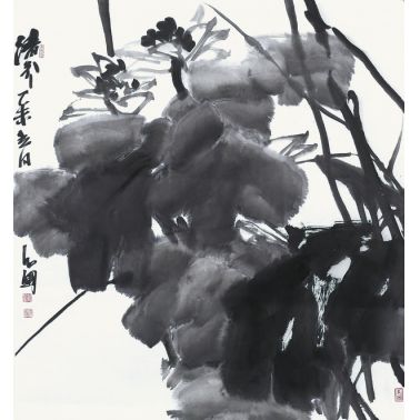 鞠占圃《清芬》98x98cm